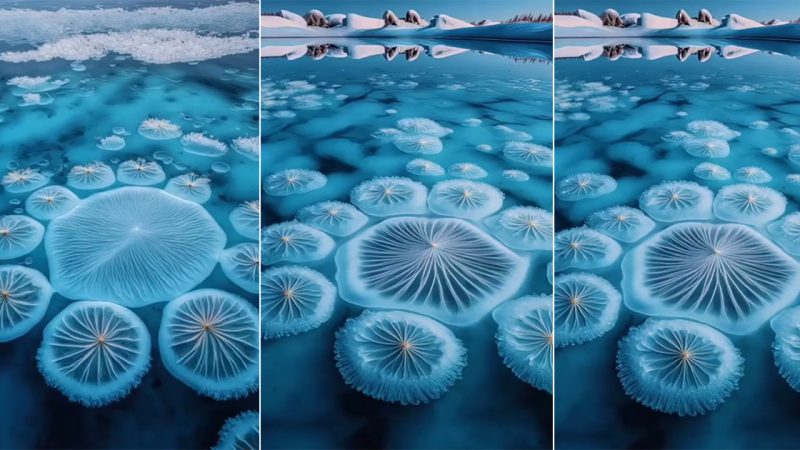 Majestic Beauty: Icebergs Amidst the Grandeur of the Mountains